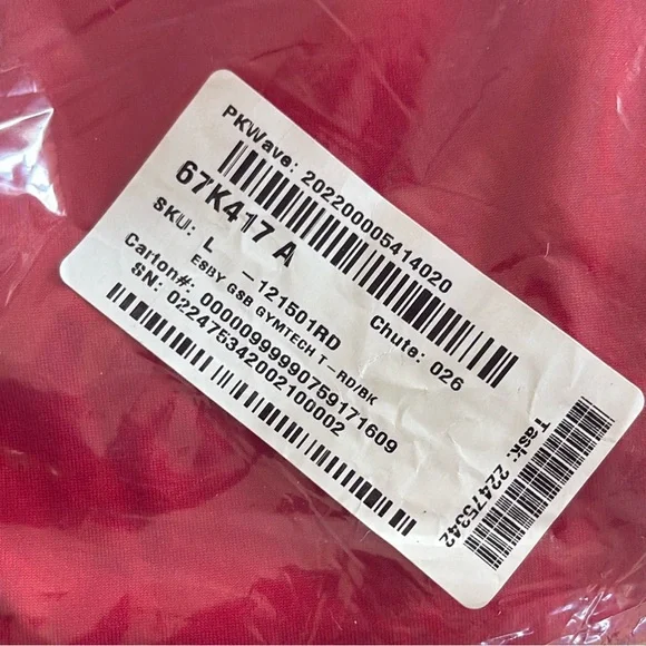 NWT [Eastbay] Gymtech Performance Athletic Short-Sleeved Shirt Red Youth L 14/16 - Picture 6 of 6